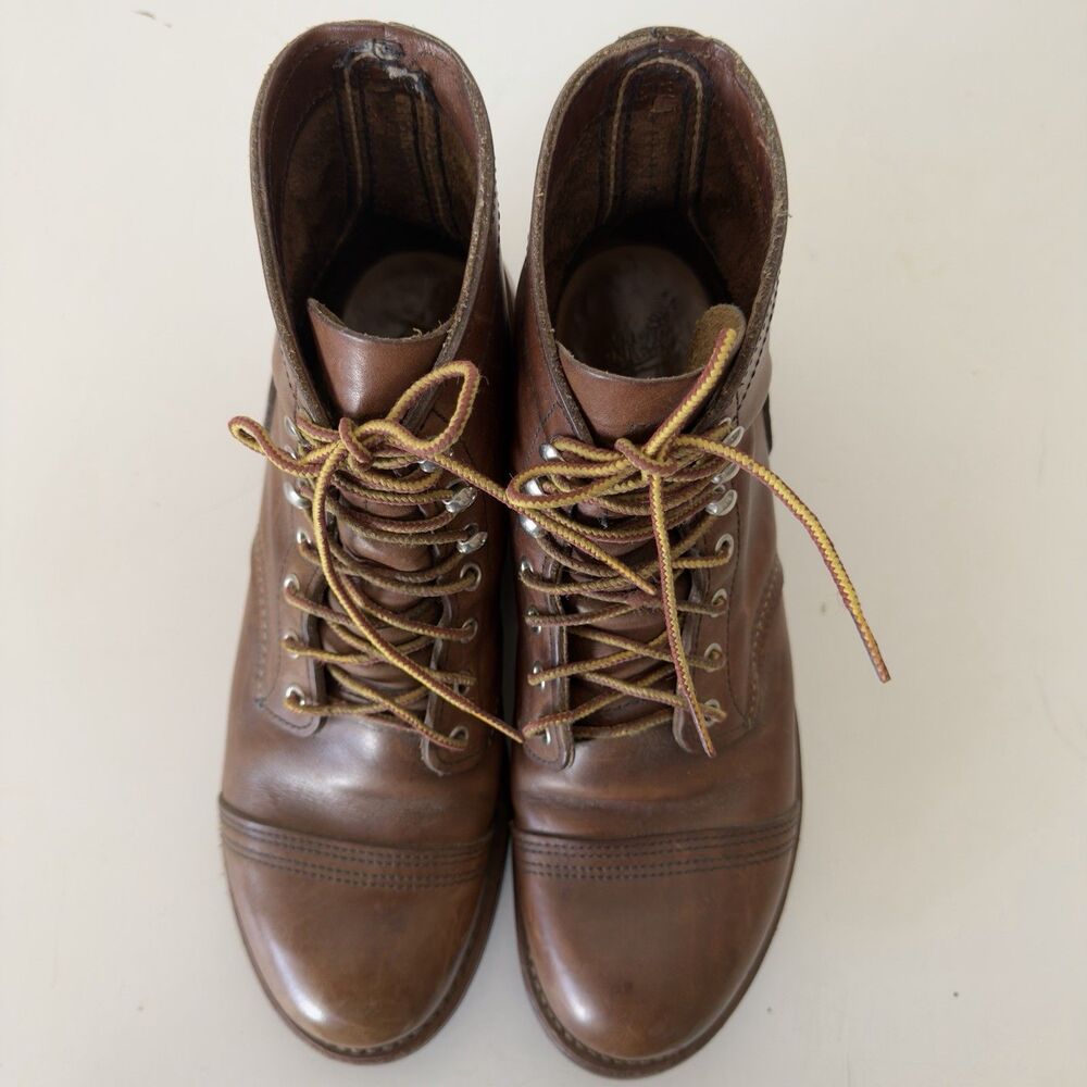 Red Wing 8111 Heritage Iron Ranger Copper Brown Leather Boots Menโs Size 9.5 D